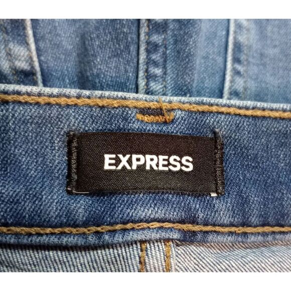 Express Jeans Ladies 6 Skinny High Rise Dark Wash 4 Way Stretch - Picture 5 of 8